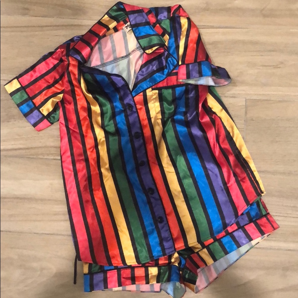 Show me your mumu rainbow striped PJ set